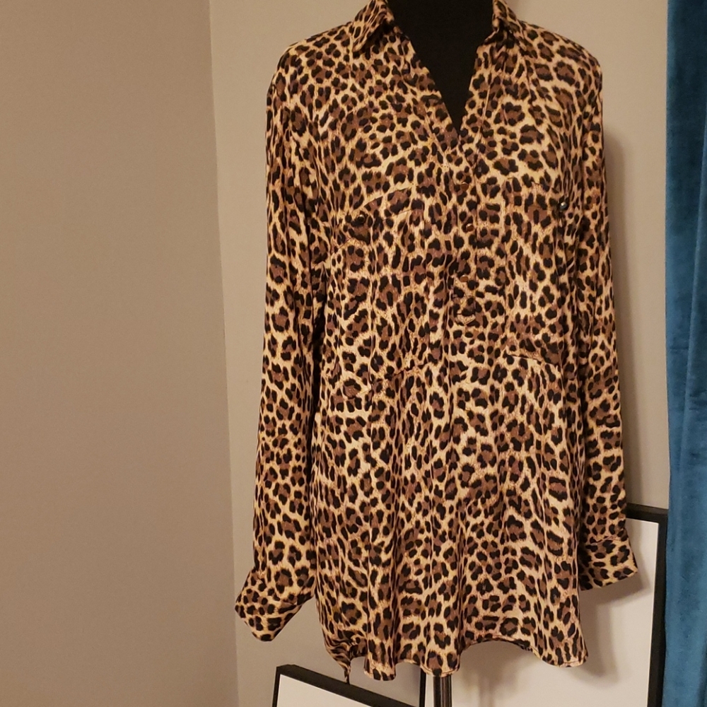 Zara leopard blouse